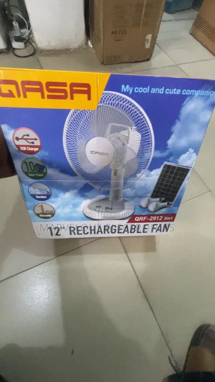 Brand New Gasa 12inch Solar Rechargeable Table Fan Available