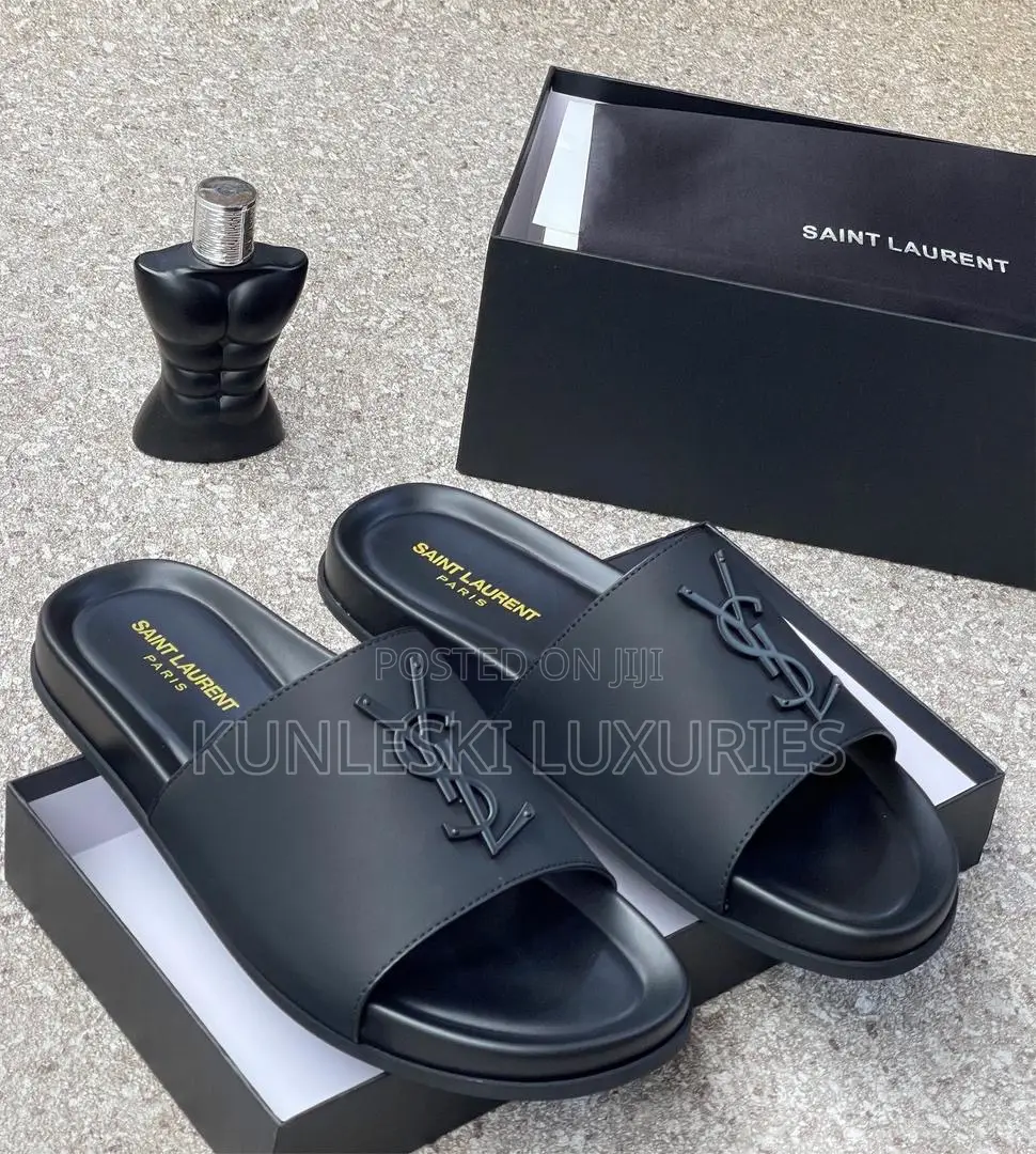 Original Saint Laurent Leather Slippers