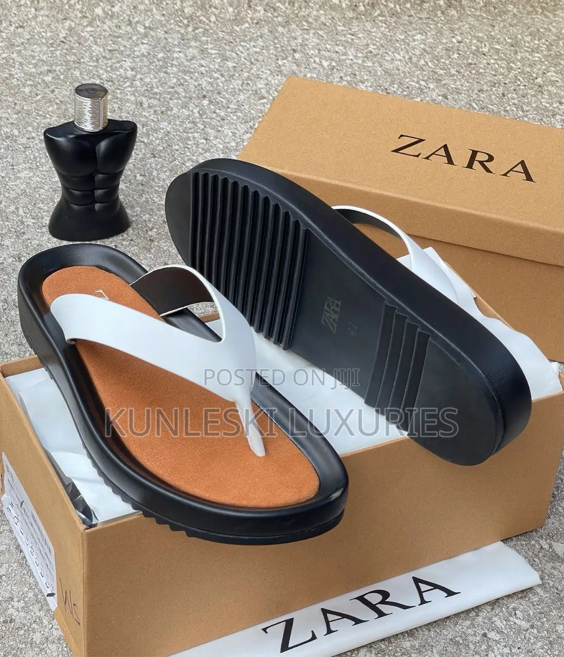 Original Zara Men Leather Slippers in 3 Colors
