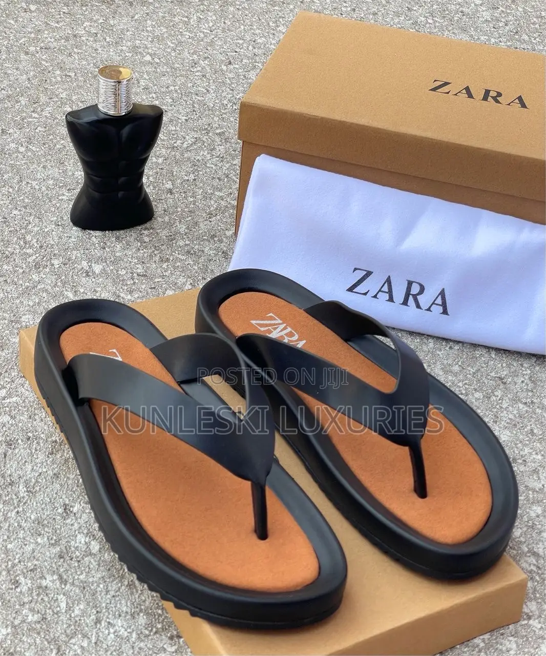 Original Zara Men Leather Slippers in 3 Colors