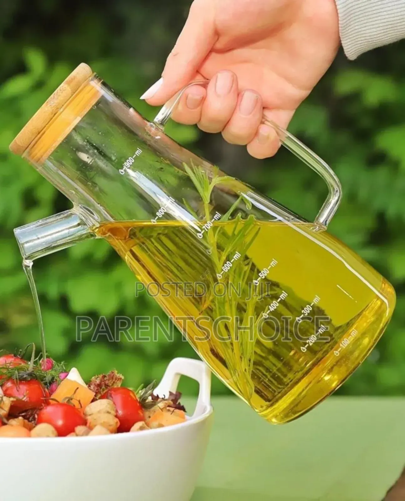 800ml High Borosilicate Glass Oil Bottle With Bamboo Lids