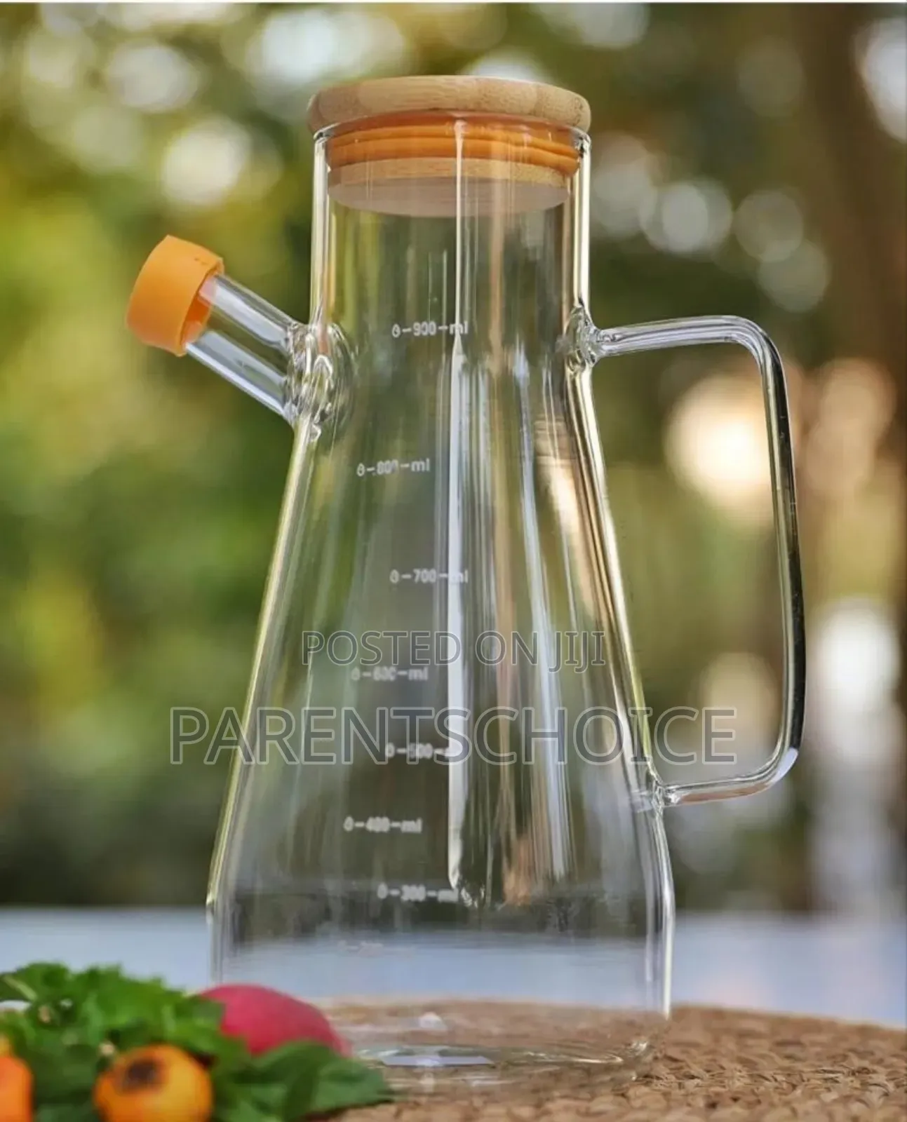 800ml High Borosilicate Glass Oil Bottle With Bamboo Lids