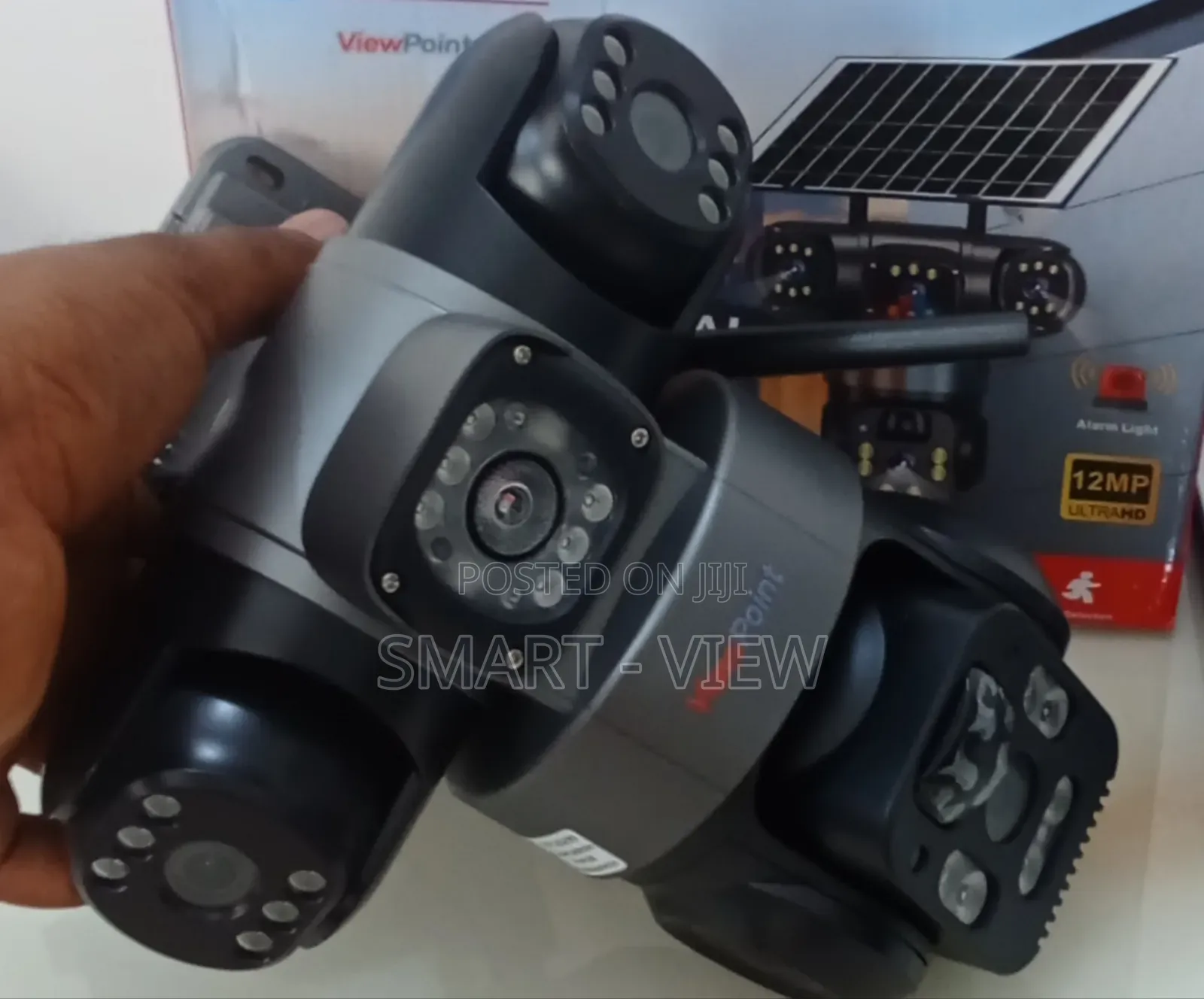 Solar CCTV Camera Triple Lenses, 4g Sim Card Enabled