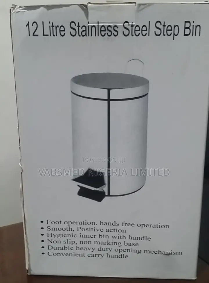 12-litre Stainless Steel Step Bin