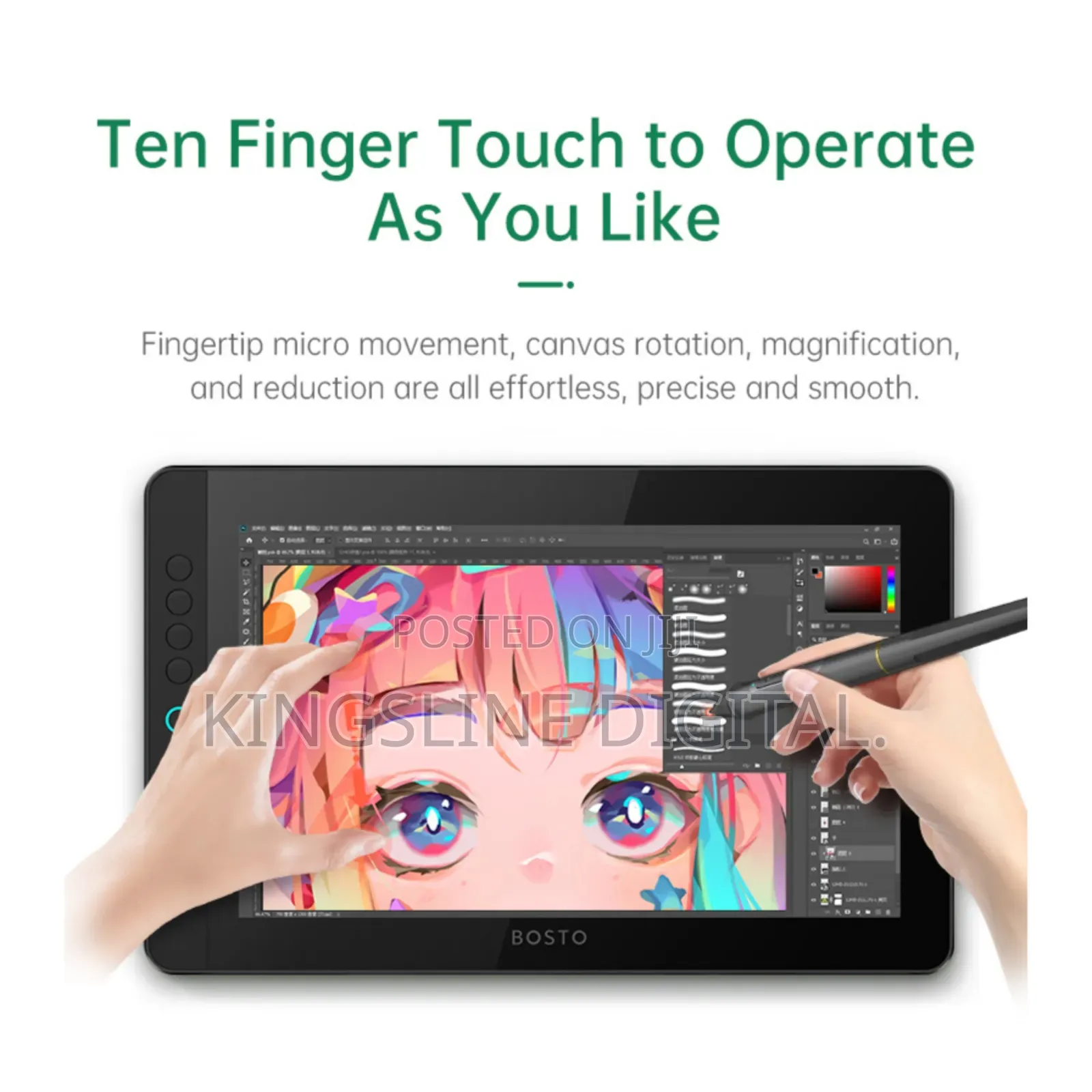 Bosto Bt-12hd Drawing Display Professional Graphics Tablet