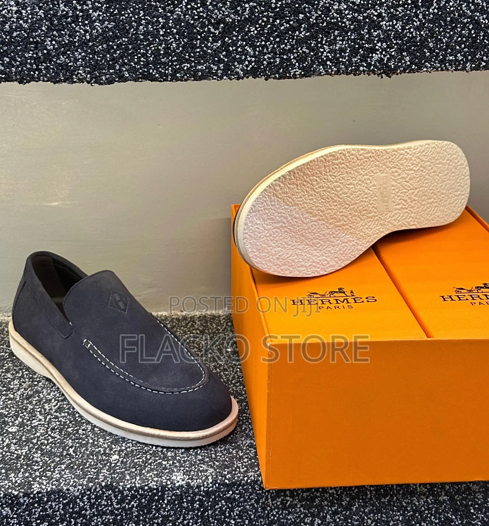 Original Hermes Leather Men Sneakers