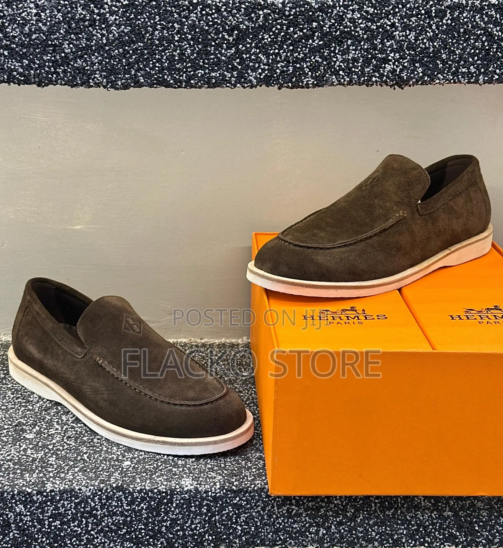 Original Hermes Leather Men Sneakers