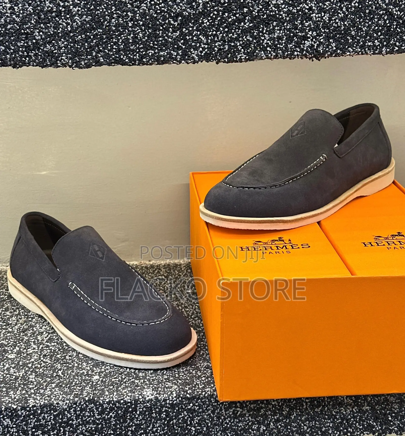 Original Hermes Leather Men Sneakers