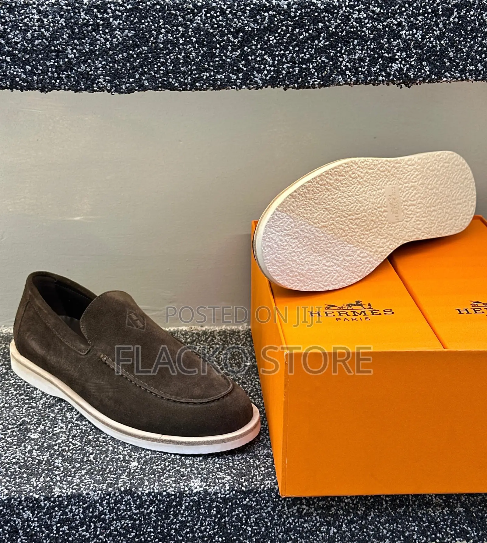 Original Hermes Leather Men Sneakers