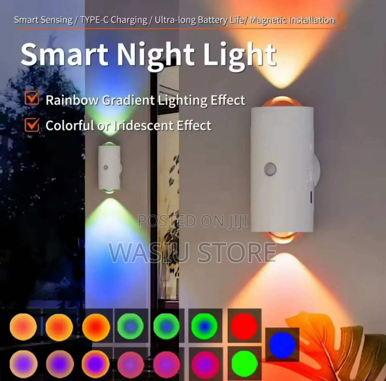 Motion Sensor Led Wall Light, Rgb Radient Ambient Light