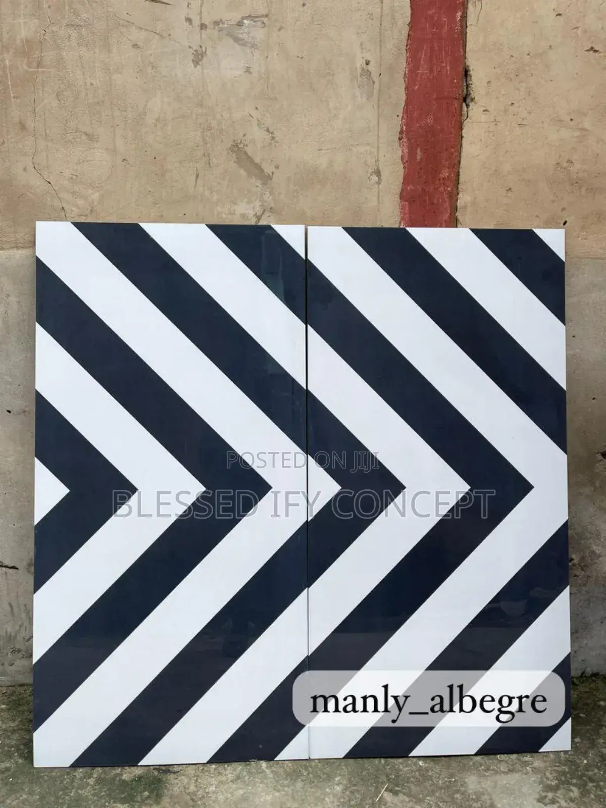 60x120 India Floor Tile Black and White Color