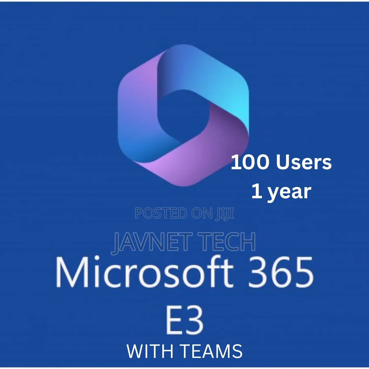 Microsoft Office 365 E3 With Teams + 1 Year 100 User