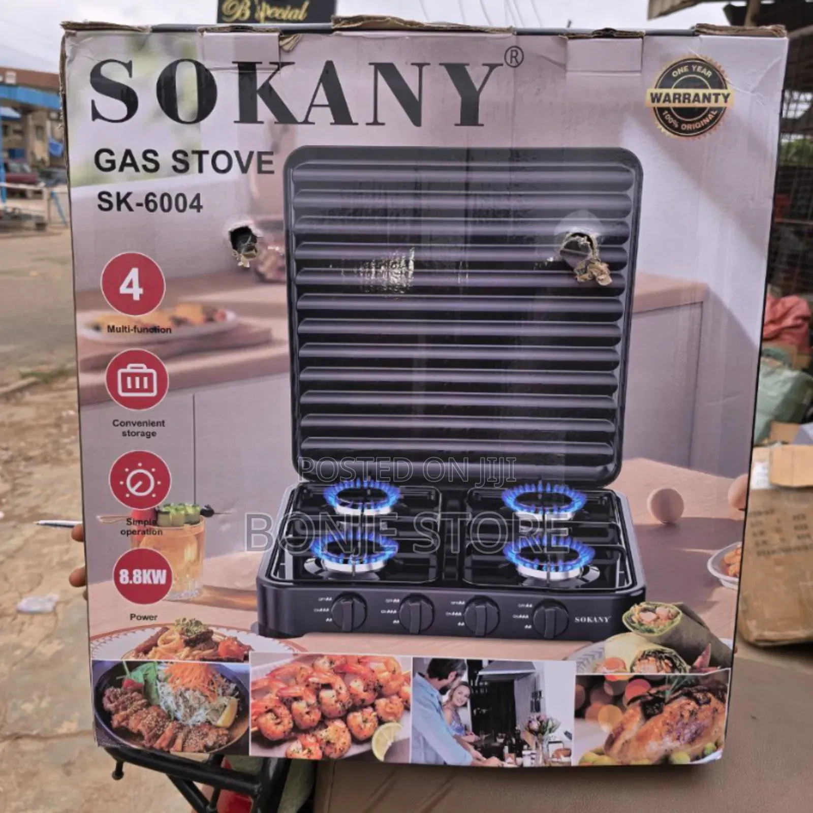 Sokany 4 Burner Gas Stove 8.8kw