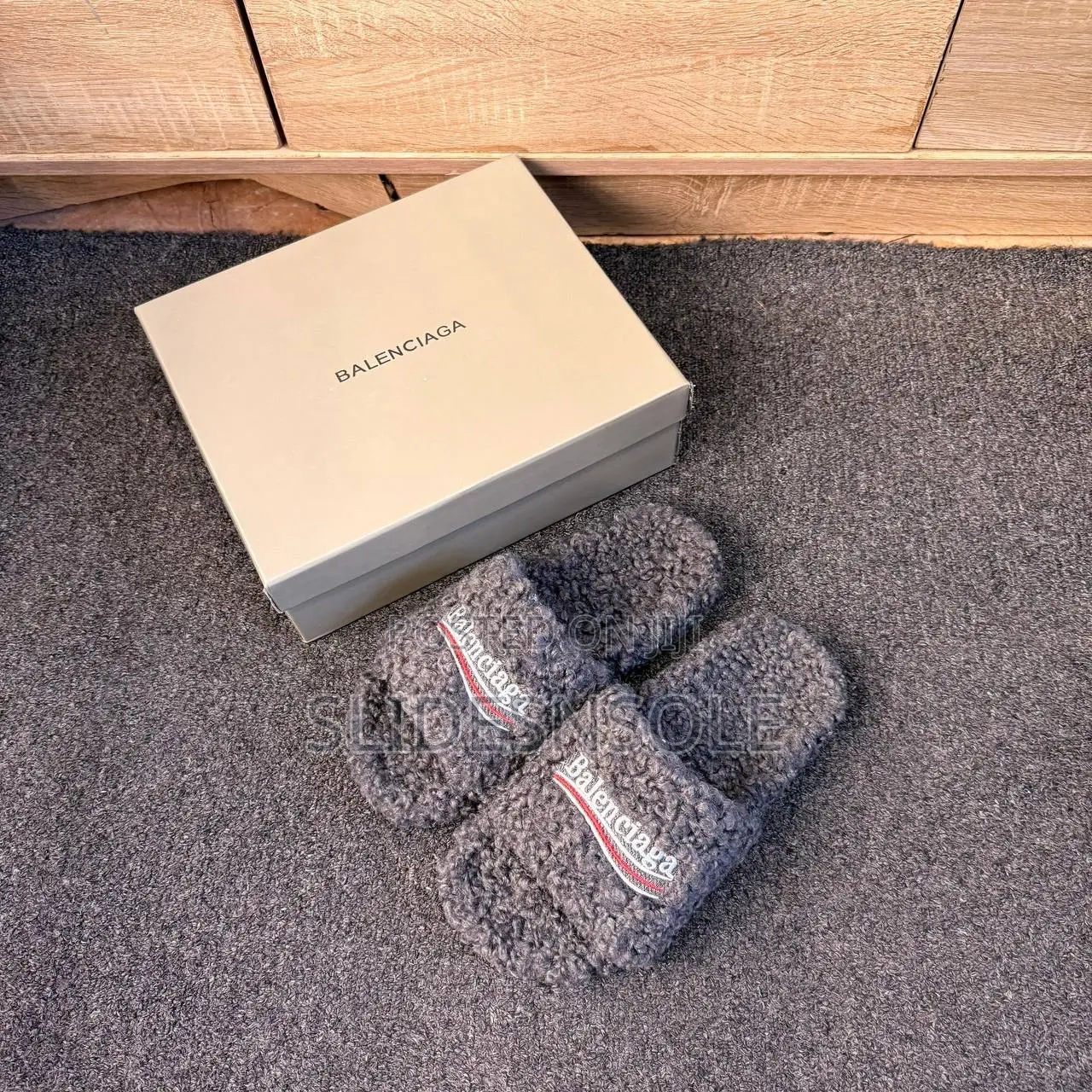 Balenciaga Premium Fur Slides
