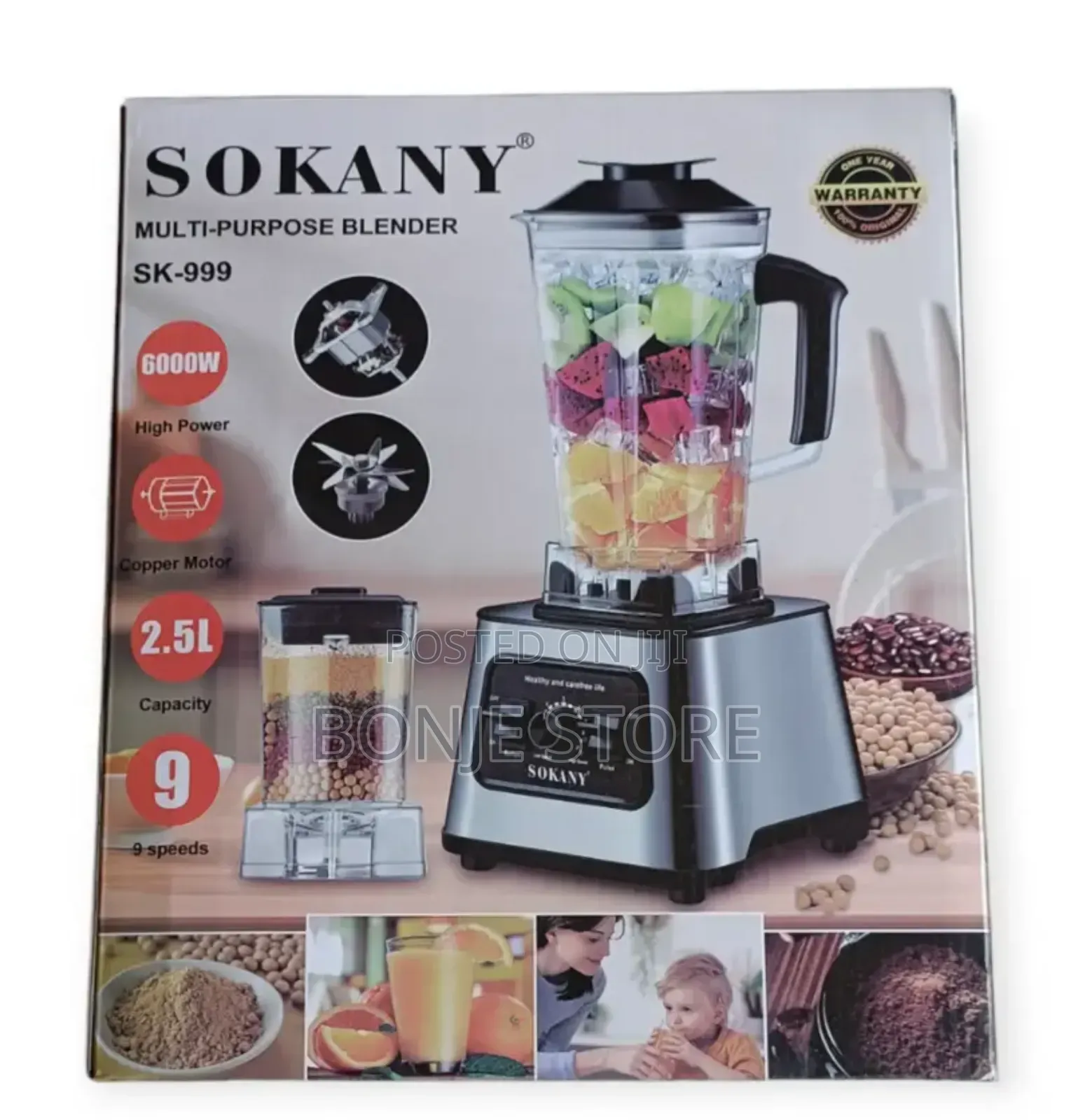 Sokany Sk-999 Blender 6000w 2.5l Jar