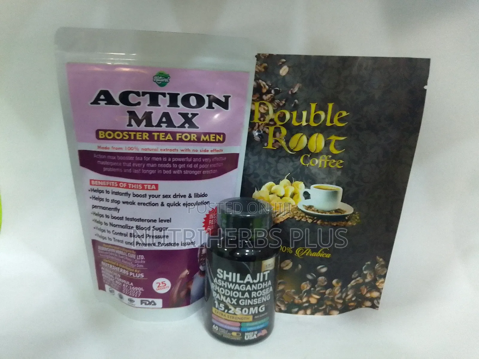 Double Root Coffee+ Action Max Booster Tea+ Shilajit