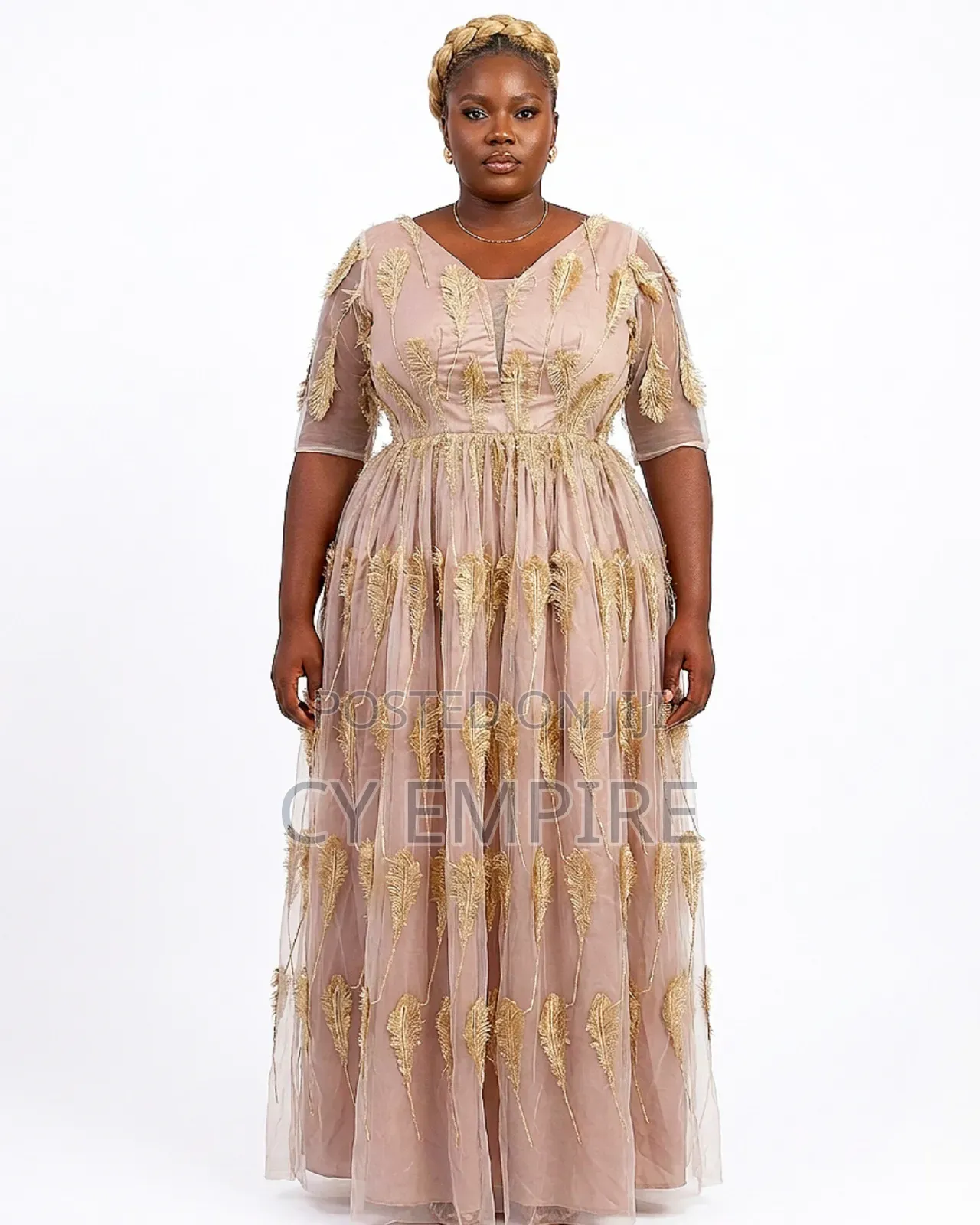 Champagne Gold Lace Dress