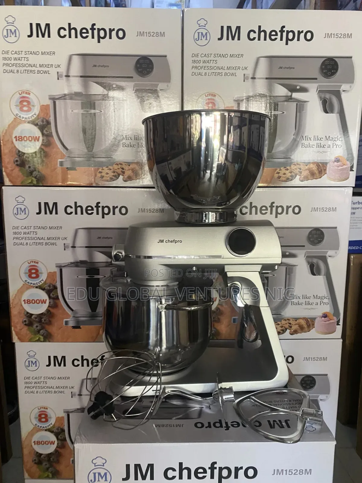 Jm Chef Pro Die Cast Digital 8l Stand Mixer Double Stainles Steel Bowl