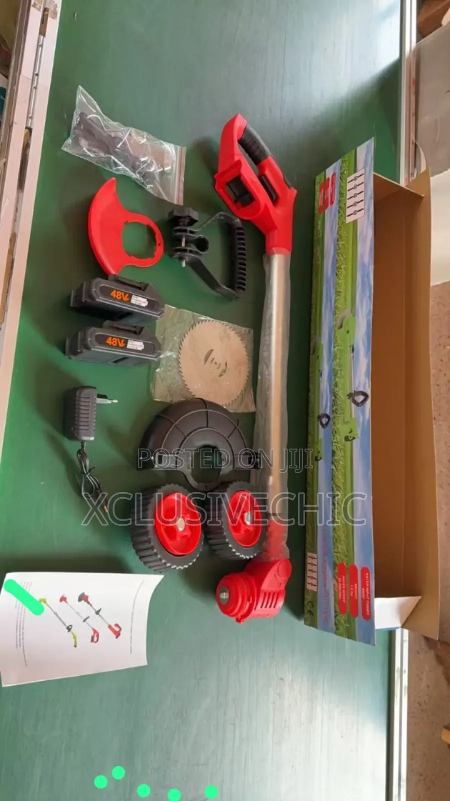 Lithium Grass Cutter With Wheel- 48v Battery (2pcs Battery)