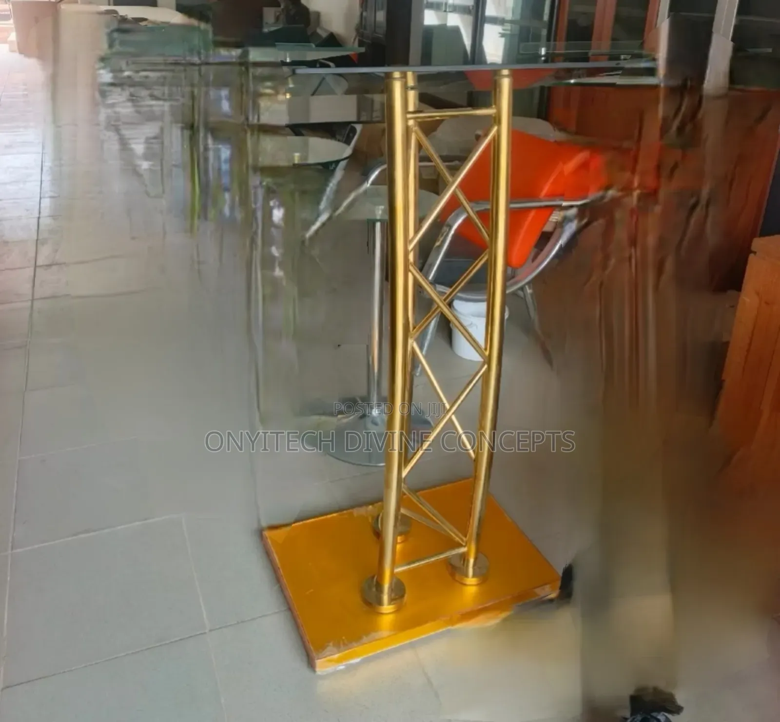 Glass Pulpit Gold and Silver