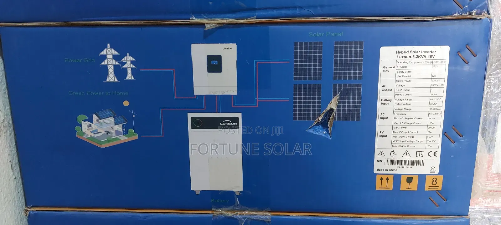 Luxsun 6.2kva/48v Hybrid Inverter Transformer Less , Digital Display