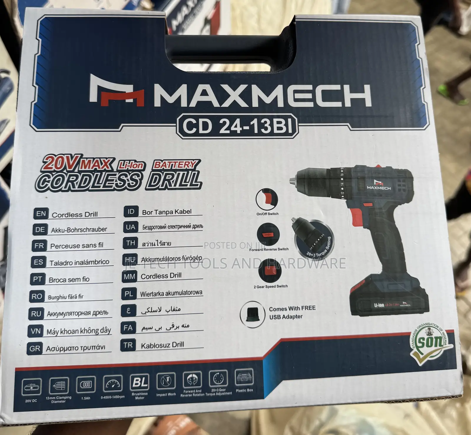 Maxmech Cd 24-13bi Cordless Drill With Impact Function