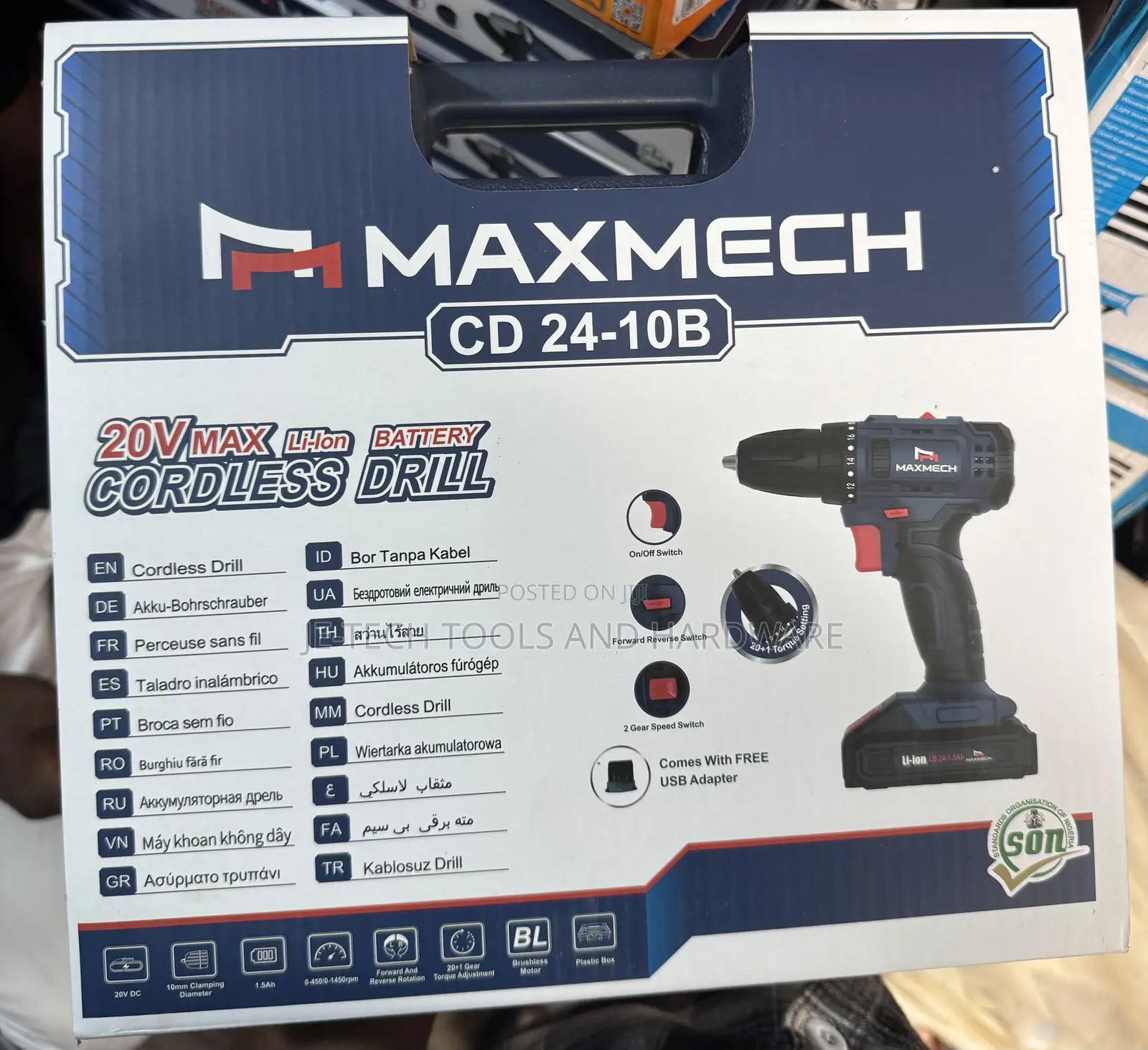 Maxmech Cordless Brushless Drill Machine 24v