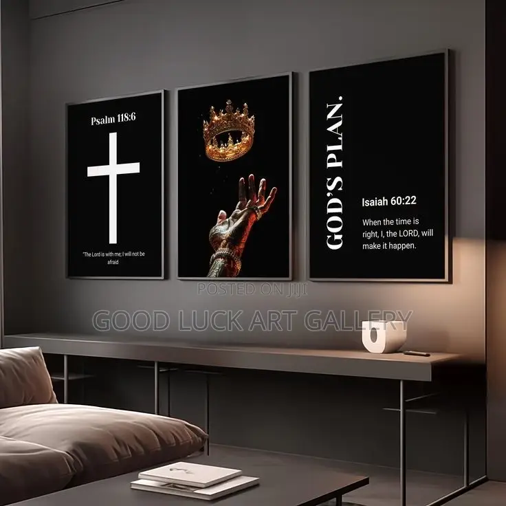 Set of 3 Black Excellence Wall Art