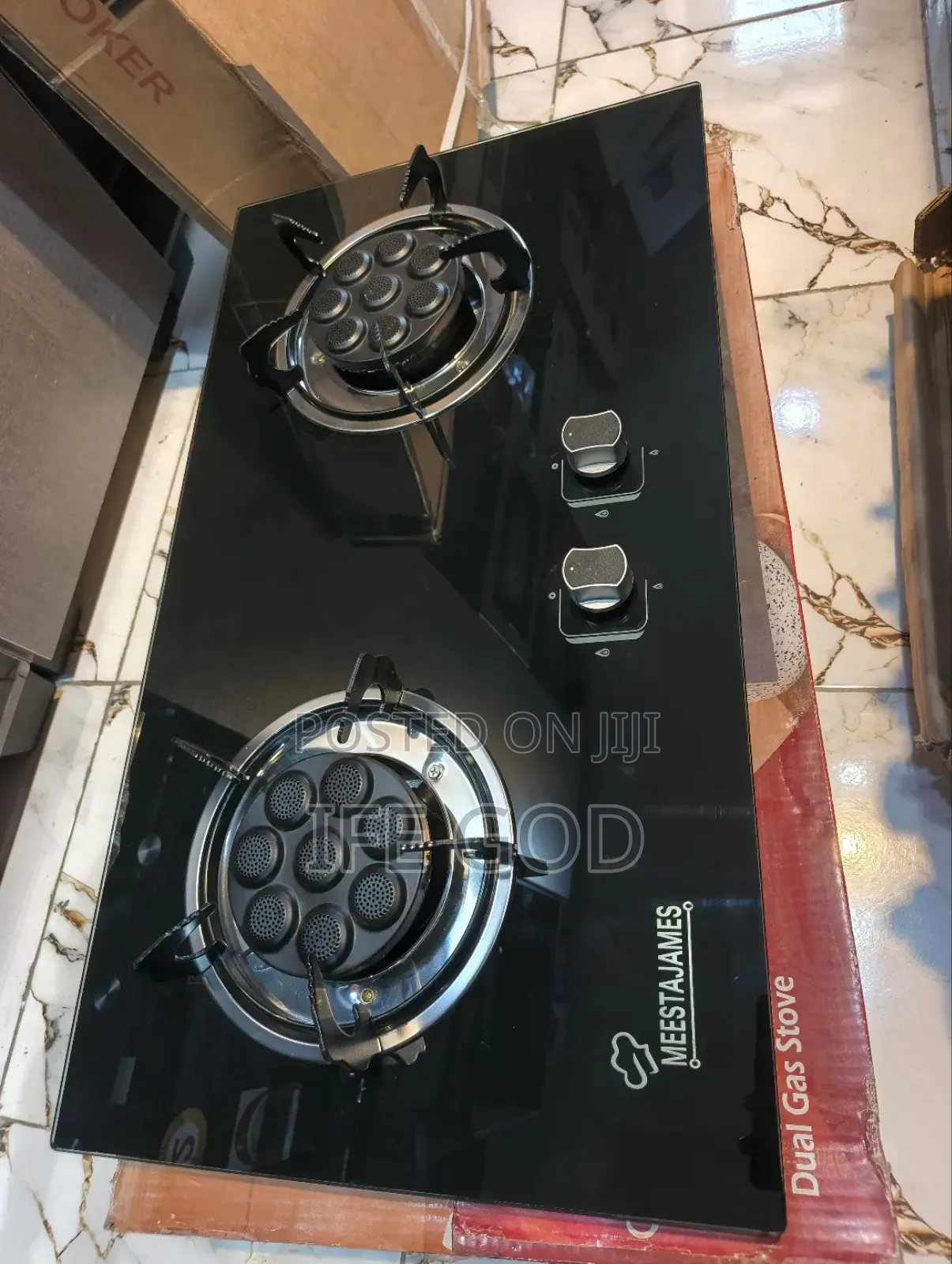 Original Meestajames Built-in Cabinet or Table Top Automatic 2 Burner