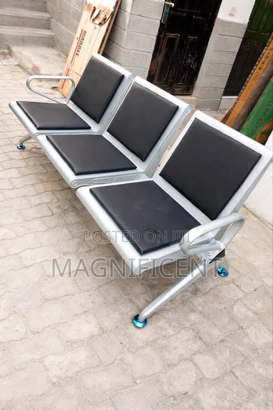 Premium Waiting Chair Set – Modern Office Reception Seating (3-Seater
