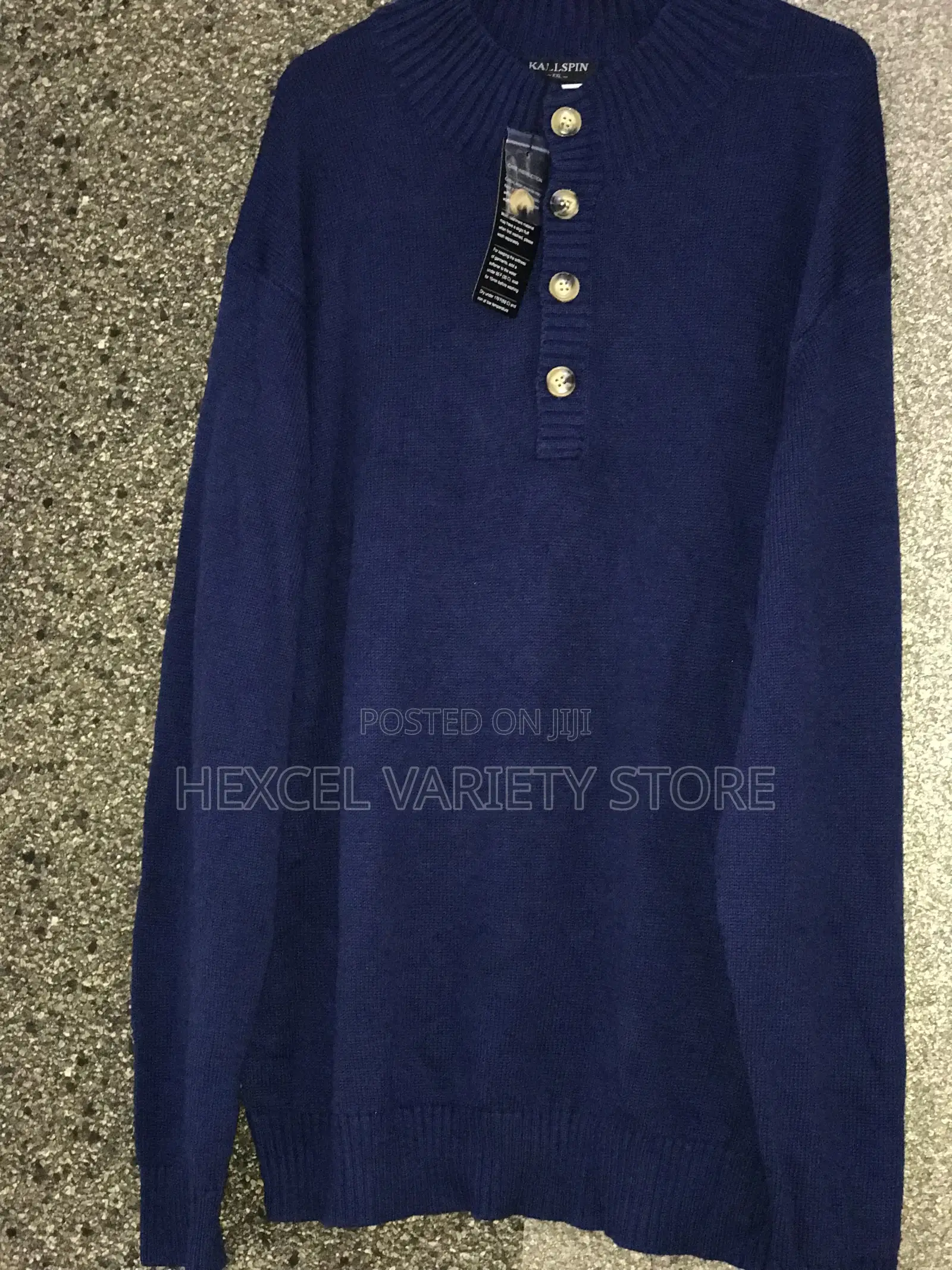 Men’S Navy Blue Knitted Sweater