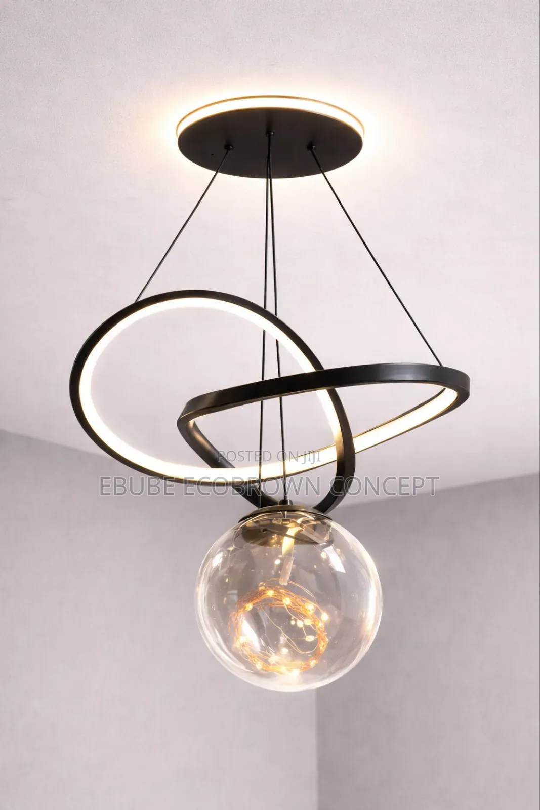 Led Coiled Chandelier Nordic Glass Pendant Lamp Light