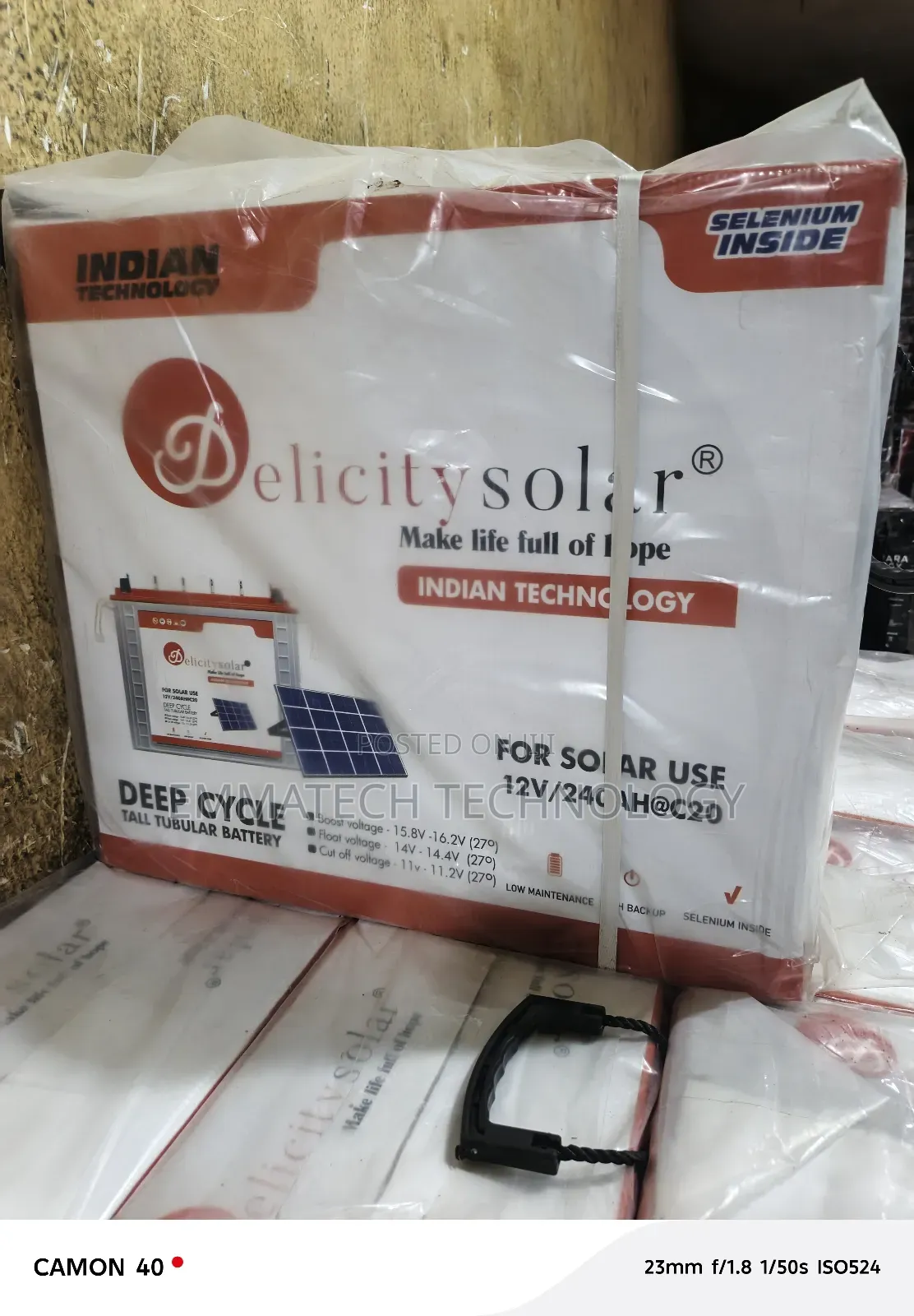Delicity Solar Tubular Battery 220a