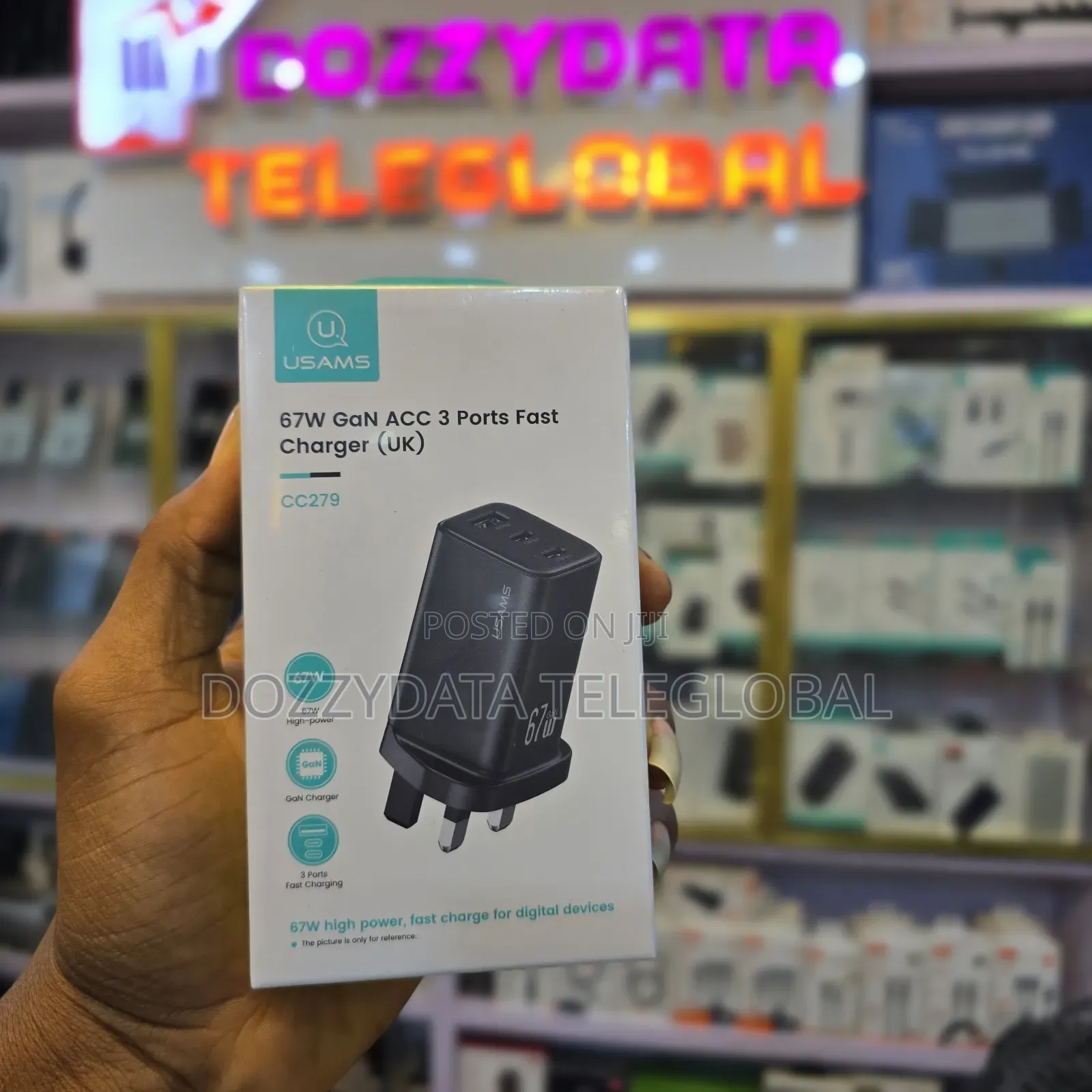 Usams 67w Gan 3-Port Fast Charger (Model Cc279)