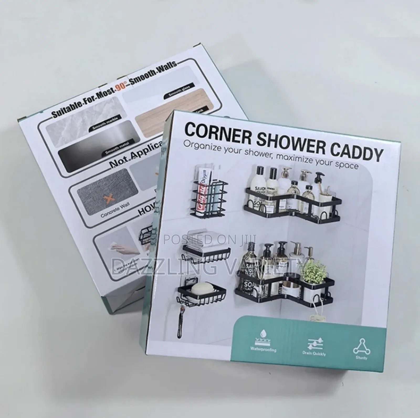 7 in 1 Corner Bathroom Shower Caddy Set - Space Saving Rack