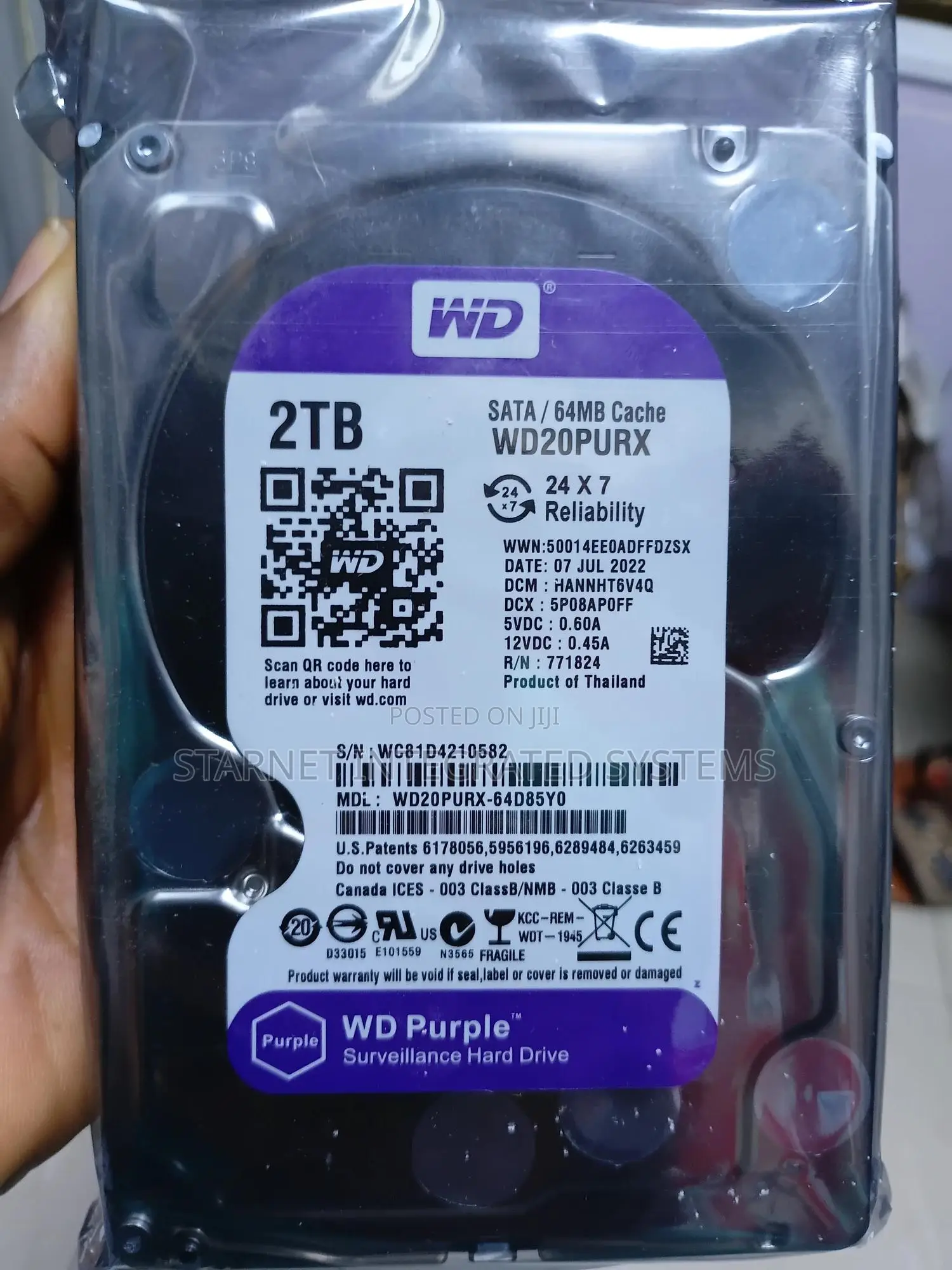 Western Digital Wd Purple 2tb Internal 3.5 Inches Hard Drive