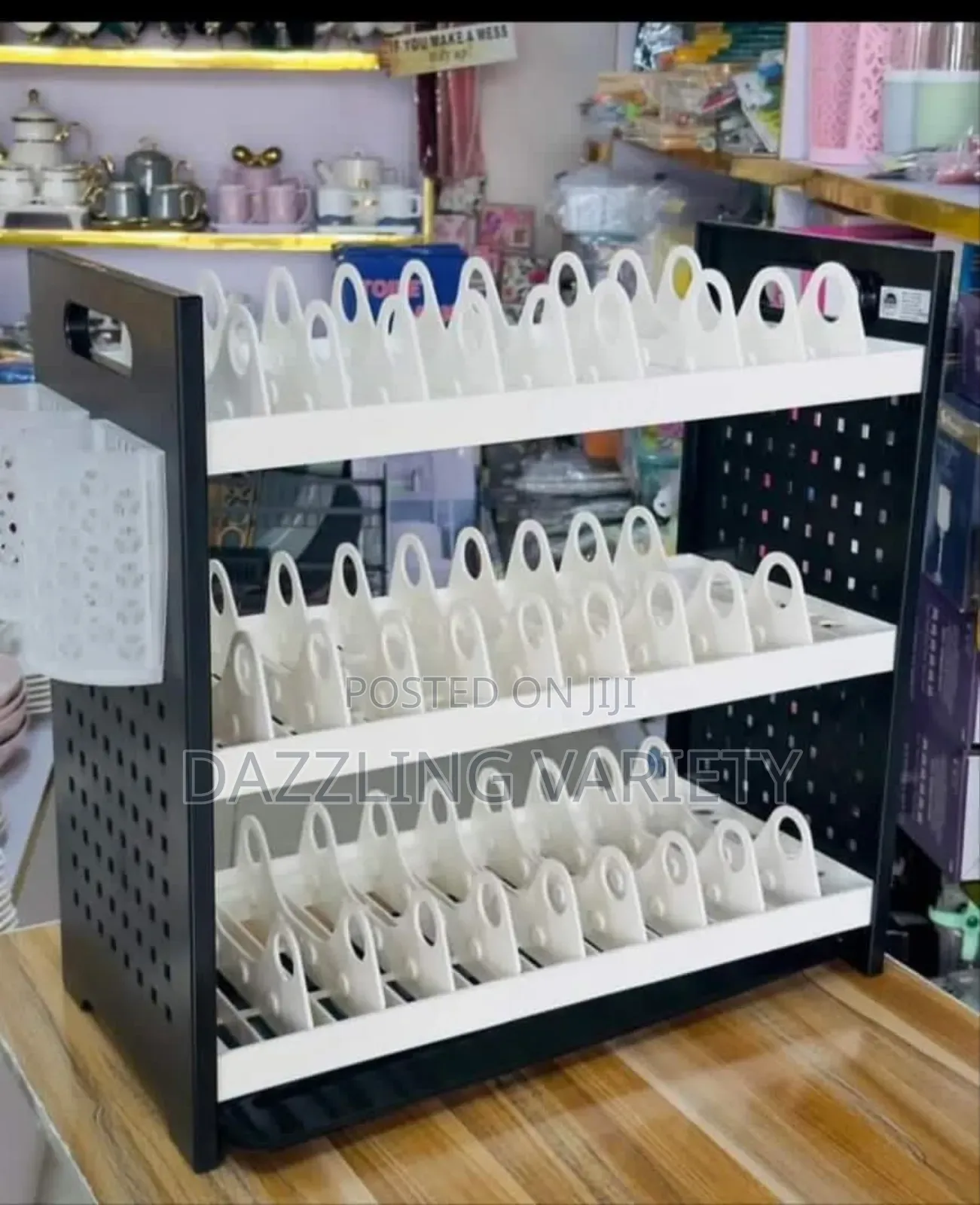 Qasa New Anti-Rust 3 Tier Plastic Dish Drainer Plate Rack