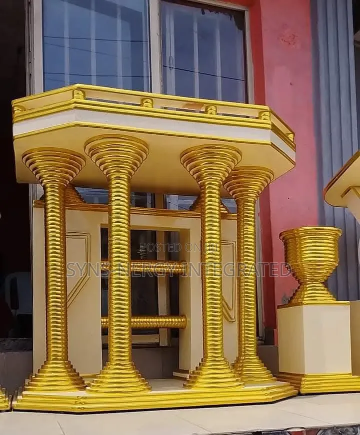 Golden Color Church Pulpit Set