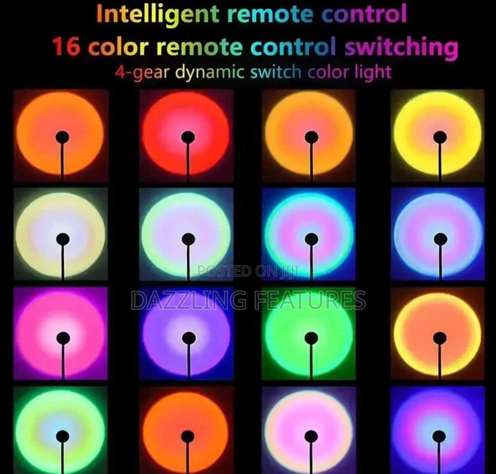 16-Color RGB Sunset Lamp With Remote 《》Aesthetic Projection Light