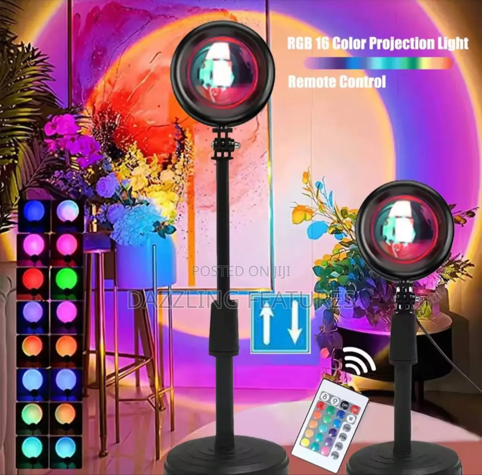 16-Color RGB Sunset Lamp With Remote 《》Aesthetic Projection Light