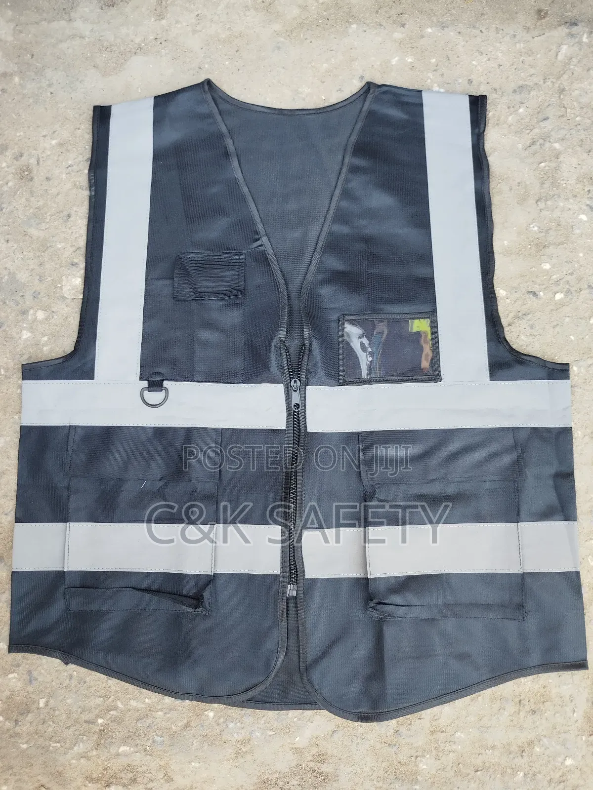 Black Reflective Jacket With Pockets