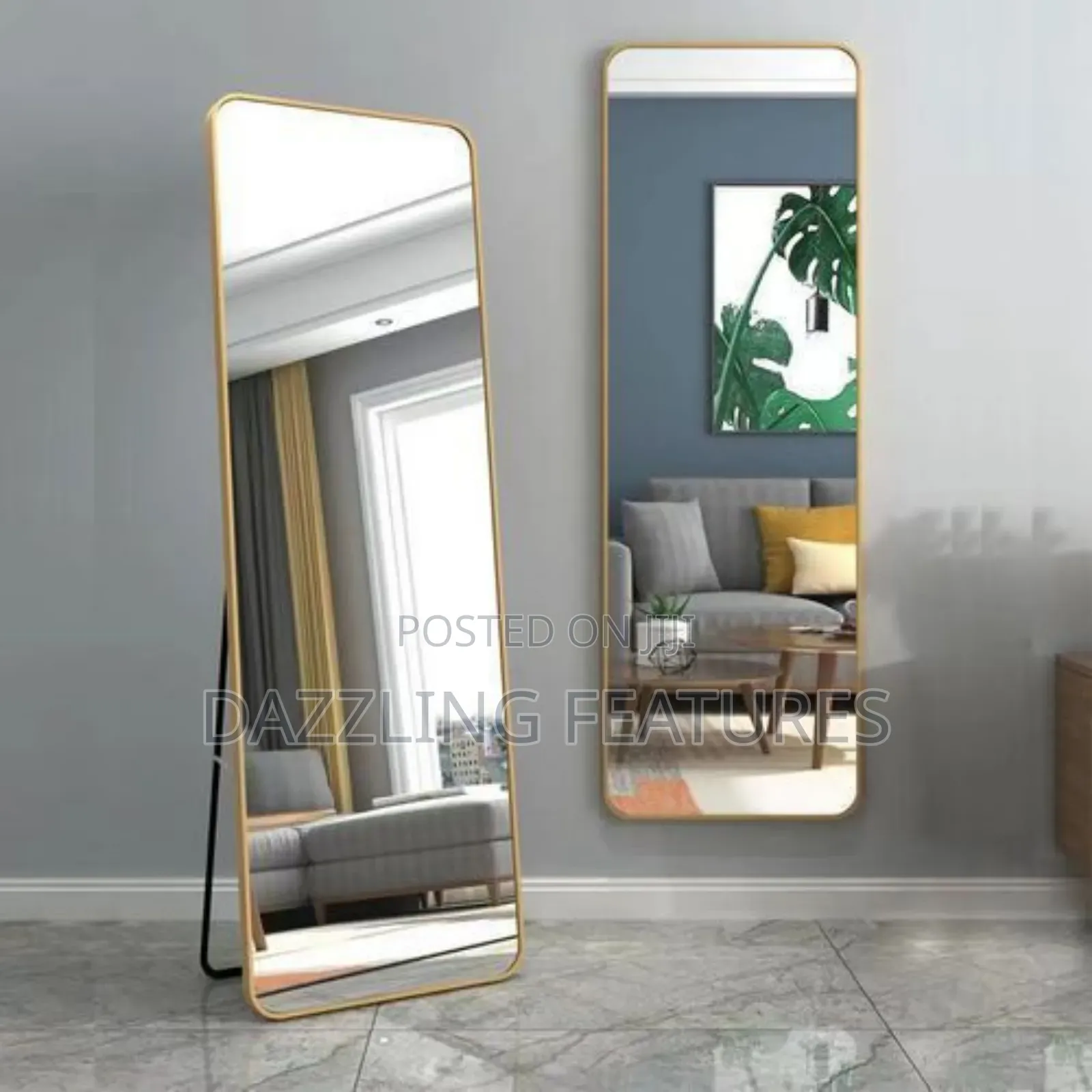Arched Full-Length Mirror – Gold Frame Aesthetic Standing Mirror