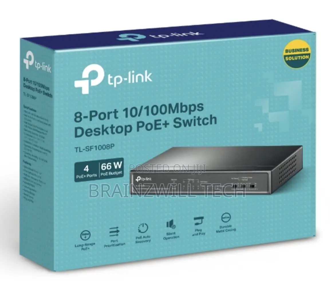 Tp-Link Tl-Sf1008p | 8-Port 10/100mbps Desktop Switch With 4-Port Poe+