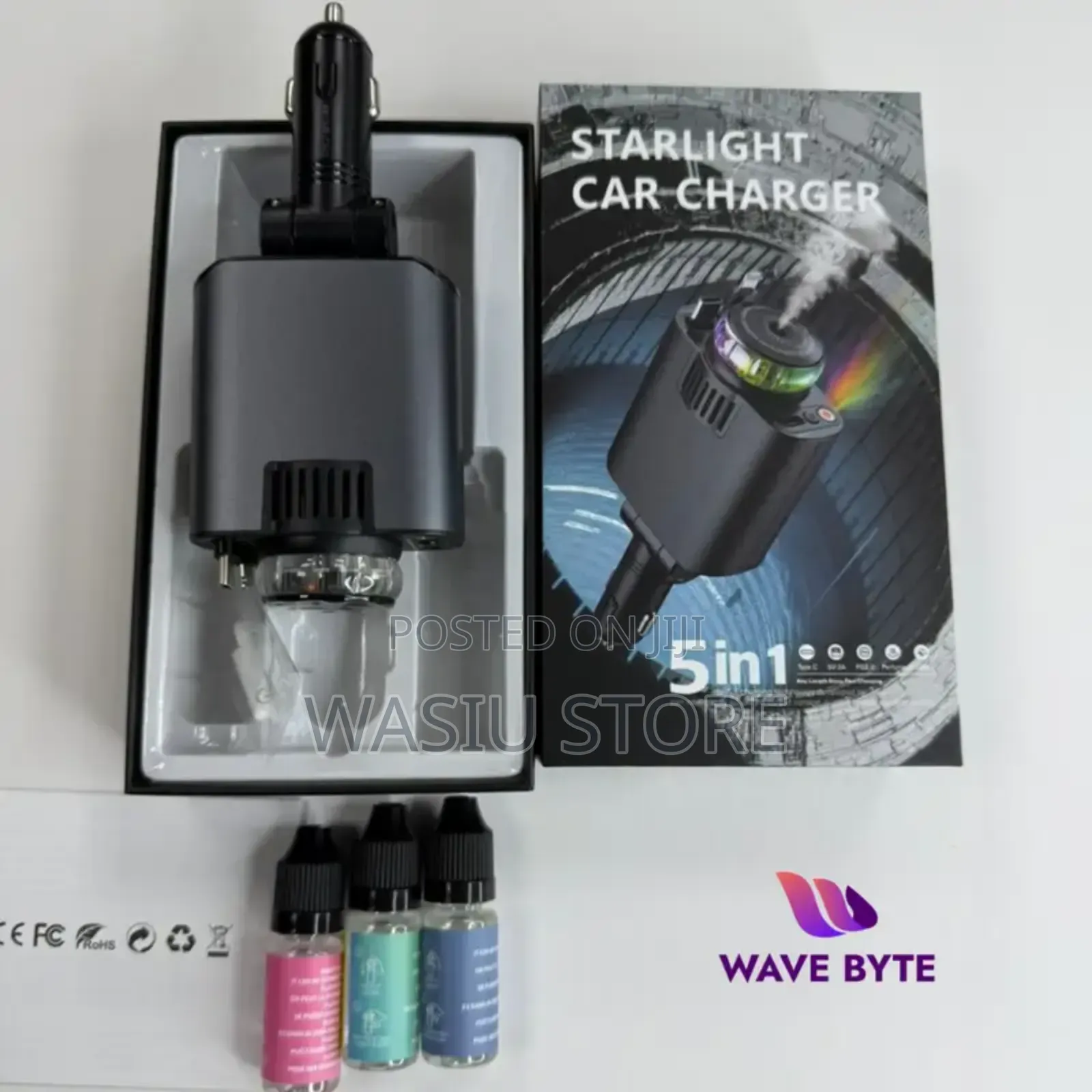 5-in-1 Starlight Car Charger With Ambiance Enhancement and Diffusion