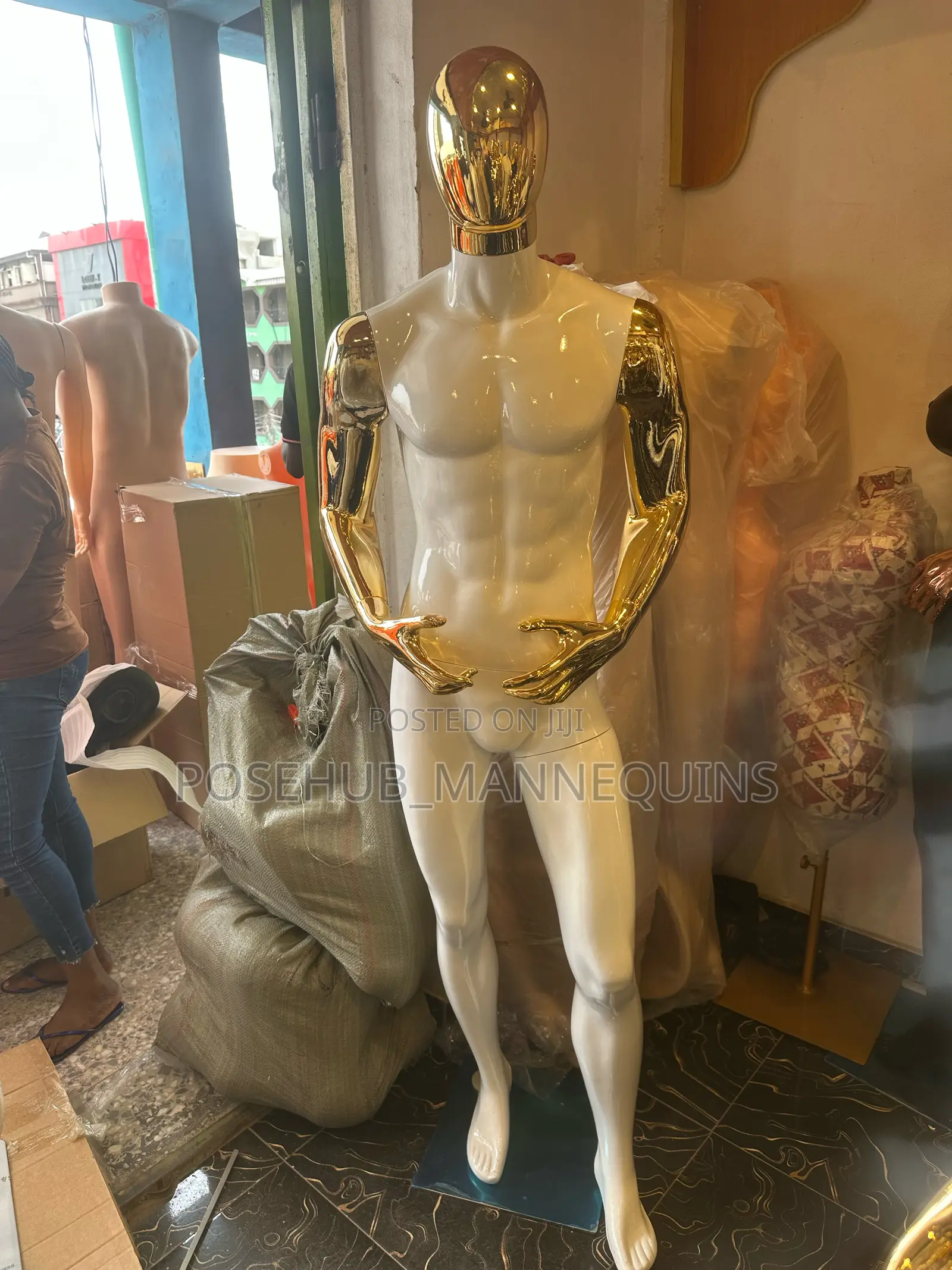 White and Gold Man Mannequin