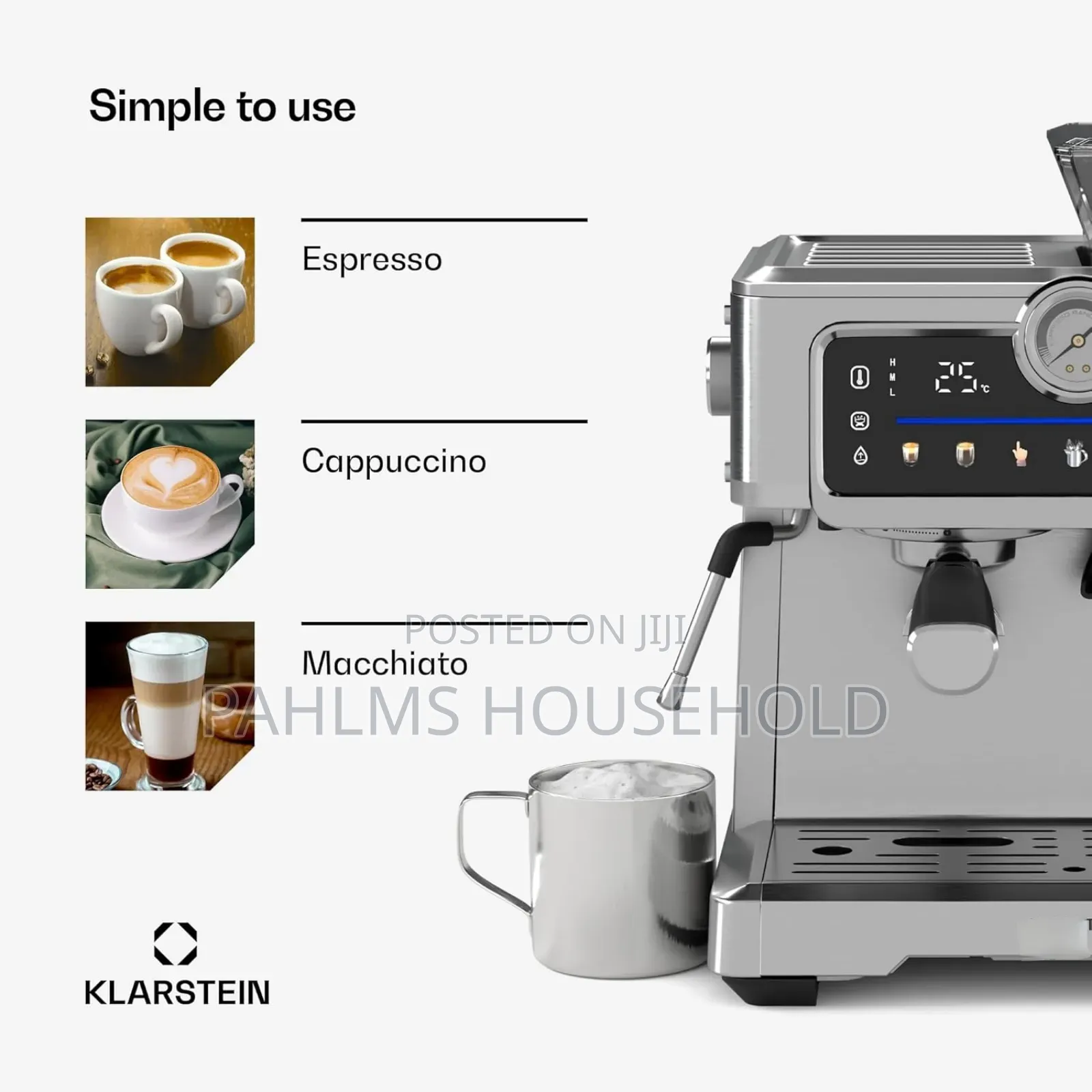 Lexical Commercial Espresso Coffee Machine Wit Built-in Coffee Grinder
