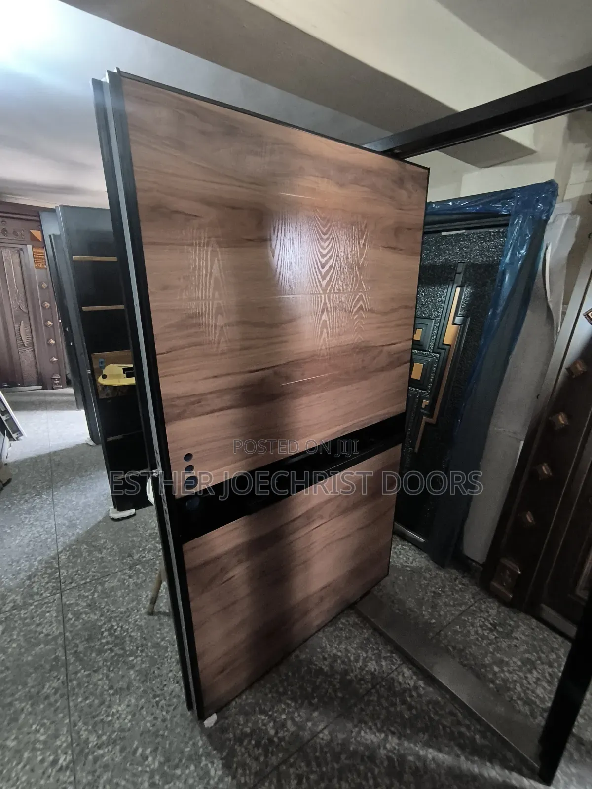 4ft Steel Wooden Effect Pivot Door
