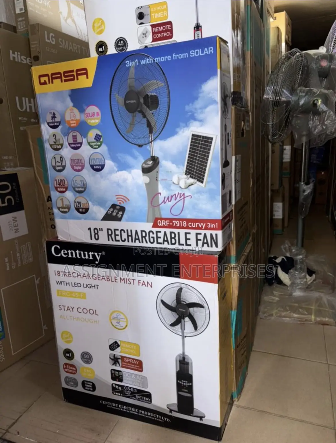 Qasa Curvy 18 Inches Rechargeable Fan