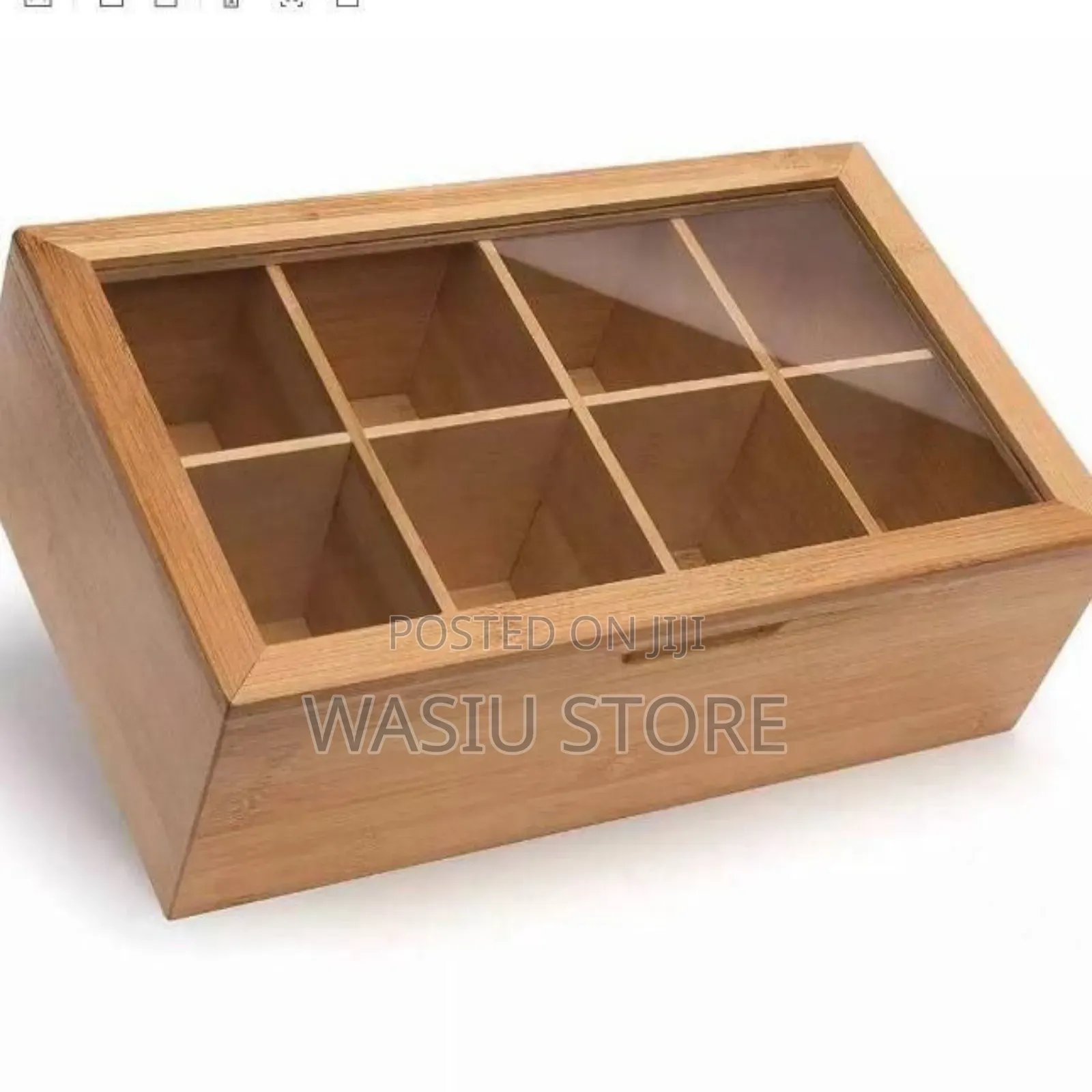Randomgrounds Bamboo Tea Box Storage Organizer