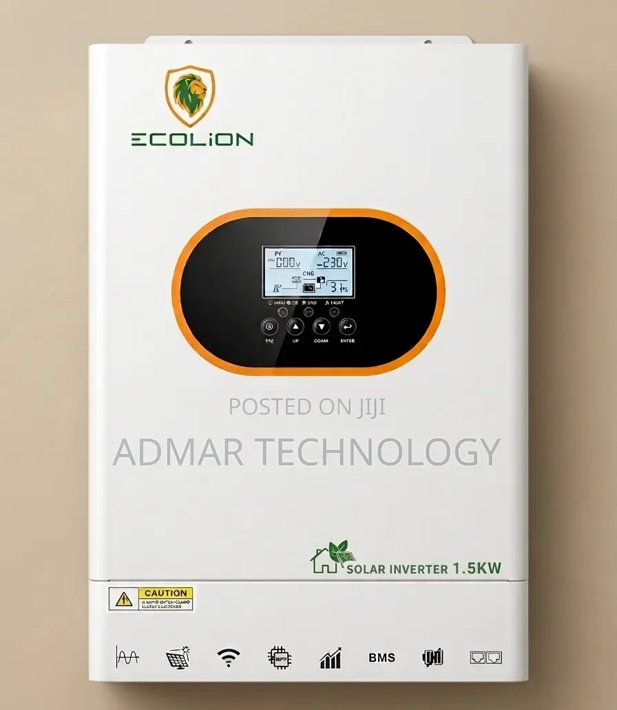 Ecolion 1.5kw/12v Hybrid Inverter -100a Inbuilt MPPT Charge Controller
